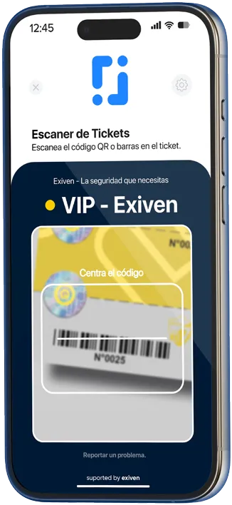 Aplicación Smarticket escaneando un ticket